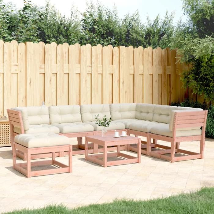 VIDAXL Salon de jardin 7 pcs bois massif sapin de douglas - vue 3