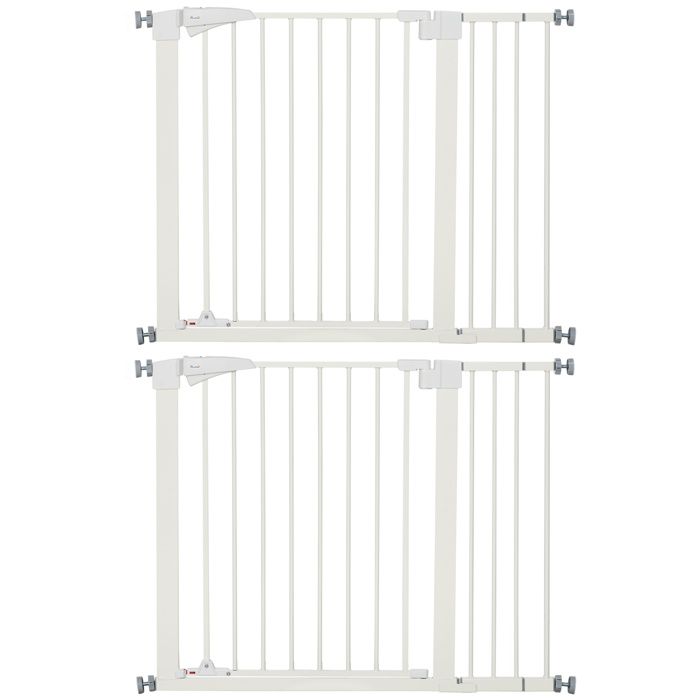 Meilleurs prix pour Barrière de sécurité pour chien - PawHut - Acier - 103x4.2x77cm - Blanc