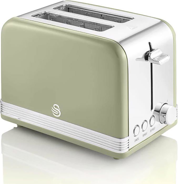 Retro Ensemble Petit-Déjeuner, Bouilloire 1,8 L, Grille-Pain 2 Tranches