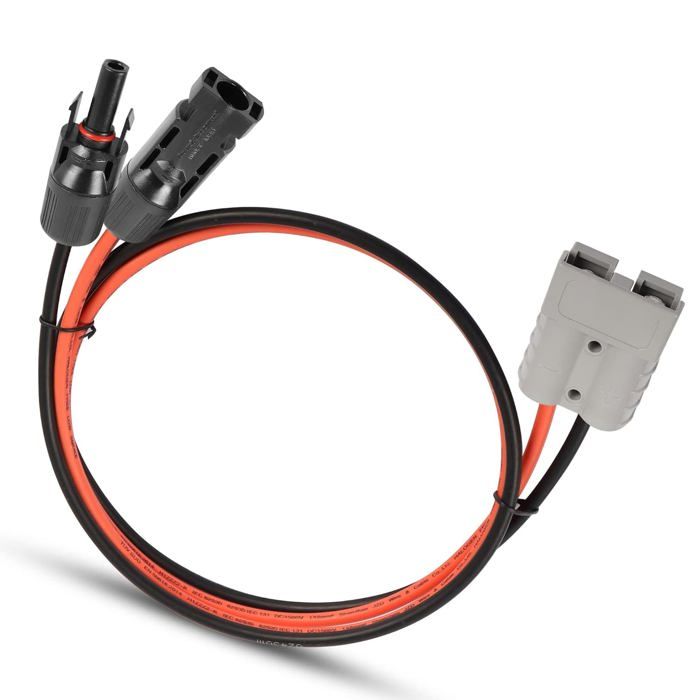Câble Adaptateur Solaire Vers DC 8mm - 1 Mètre 12AWG - Pour Centrale Portable Et Panneau Solaire - Connecteur Standard - 13