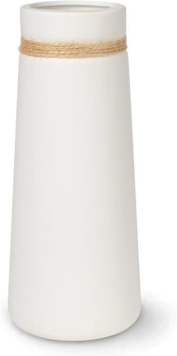 Vase En Céramique Blanc Forme Donut - Design Nordique Creux - Pour Herbe De La Pampa, Branches Séchées - Décoration Salon, Mariage, Bureau