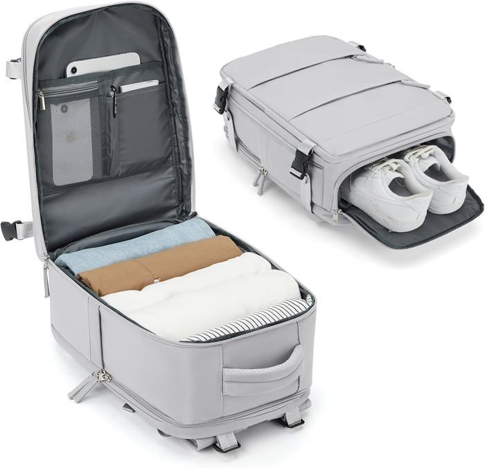 Sac Cabine Approuvé 55x35x20 Cm - Valise Souple Ryanair Easyjet - Poignée Télescopique - Marque 5 Cities