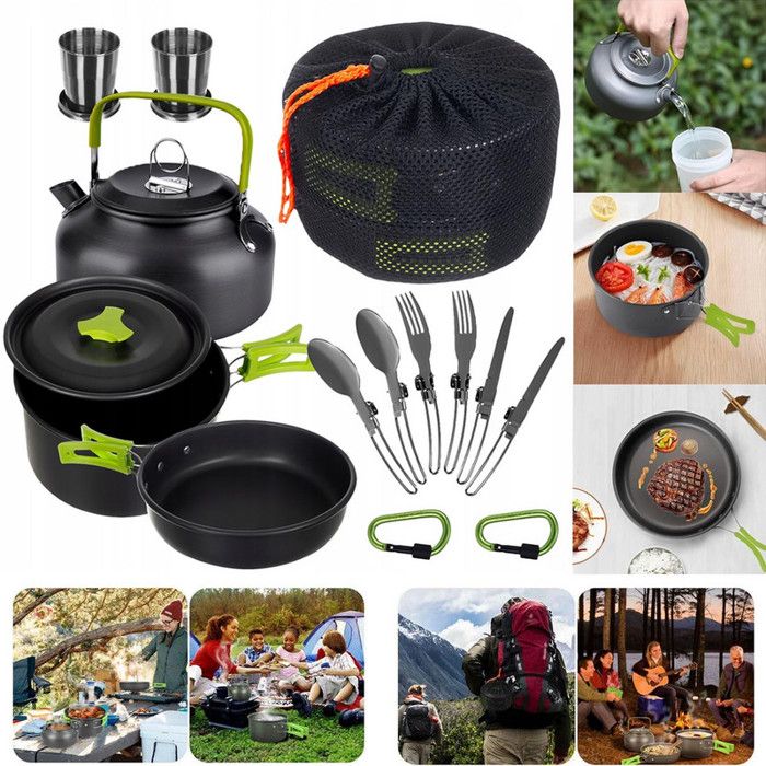 Set de cuisine de camping RELOAD 18 en 1 Bouilloire Poêle Casserole Couverts