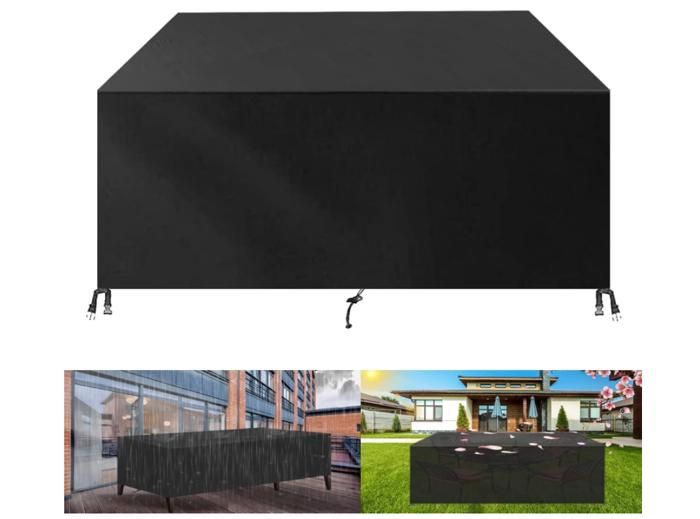 Housse Salon de Jardin Exterieur220x105x105cm(LxWxH) 420D Oxford Bâche Table de Jardin Imperméable Meubles Jardin et Hivernage