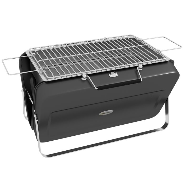 Barbecue Pliant à Charbon – Petit Format, Acier Inox, Super Pour Le Camping