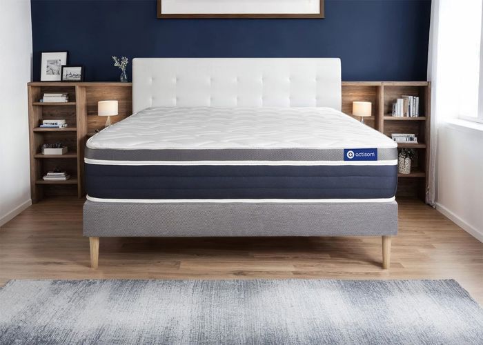 Ensemble Matelas Sommier 160x190 cm - Actiflex Confort - Sommier Kit Gris Ensemble Matelas Sommier 160x190 cm - Actiflex Confort - Sommier Kit Gris