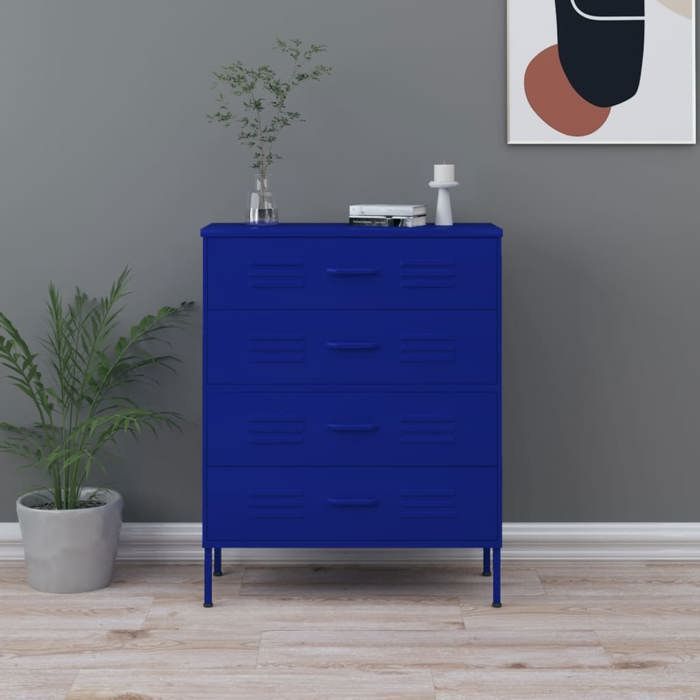 Bahut de SalonMeuble dentrée Commode Bleu marine 80x35x1015 cm Acier BONNIE B29136293