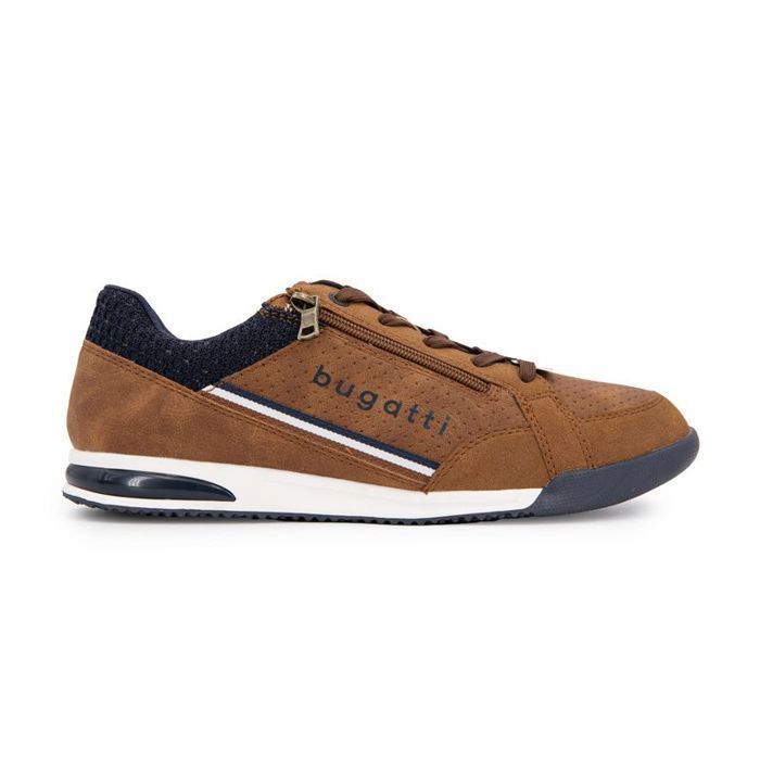 Bugatti Baskets en toile cognac avec effet tweed Homme BUGATTI