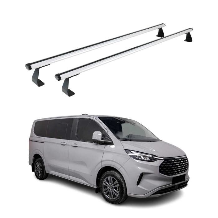 Barres De Toit Longitudinales OMAC Pour Ford Transit Tourneo Custom 2023-2025 L2 - Noir Aluminium
