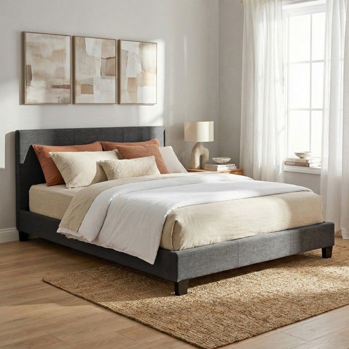 Ensemble Matelas + Lit 140x190 DUBLIN / Gris foncé Ensemble Matelas + Lit 140x190 DUBLIN / Gris foncé