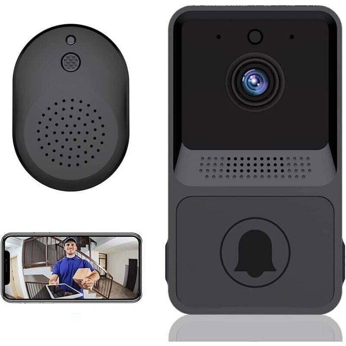 1pcsSonnette vido distance sans fil intelligente interphone domestique vision nocturne HD chargement Wifi sonnette