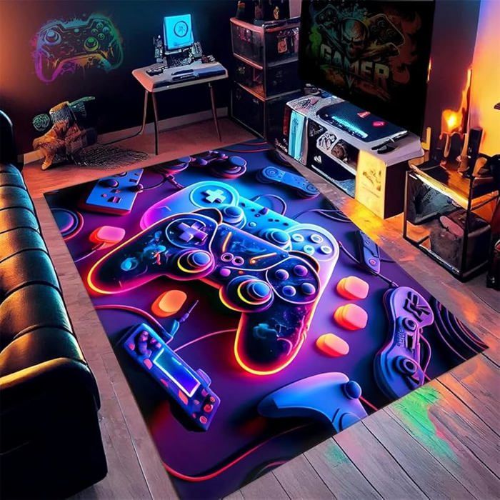 Tapis Galaxy Univers Étoilé - 100x150 Cm (autres Tailles Dispo) - Doux, Antidérapant, Lavable - Pour Chambre, Salon, Bureau - Bleu