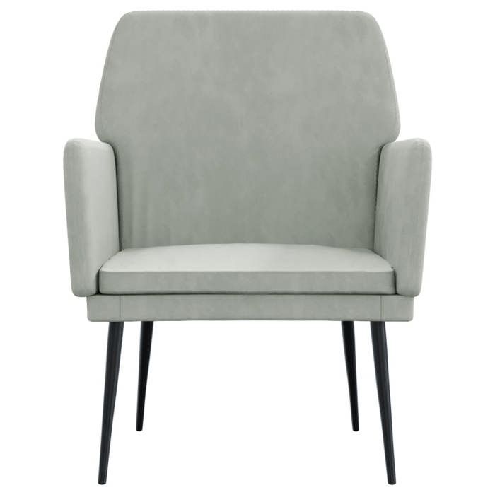 CLARENCE® Fauteuil simple - Chaise-Canapé - pour salon/chambre/bureau - Gris clair 62x79x79 cm Velours LV5106