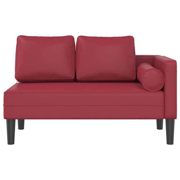 Chaise Longue Rembourrée Rouge Bordeaux – Canapé 2 Places Confortable Pour Salon Ou Chambre – Design Moderne Et Accueillant