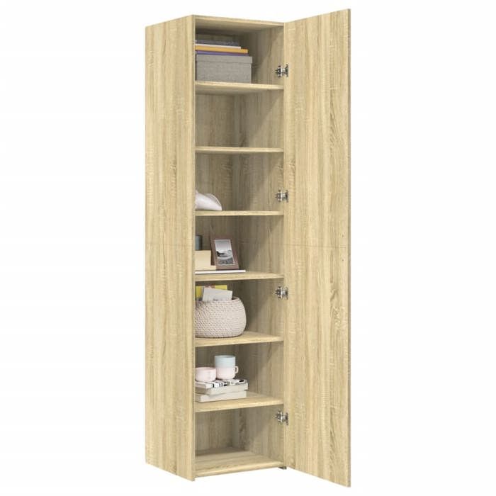 Buffet haut chêne sonoma - vidaXL - Bois dingénierie - 45x425x185 cm - Capacité 100 kg - Assemblage requis