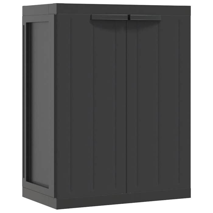 Armoire de rangement dextérieur - GKO - Noir - 65x37x85 cm - Polypropylène - Étagère réglable - Capacité 20 kg