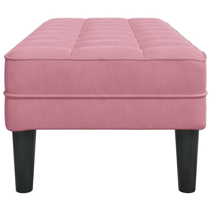 Black Friday Banc salon - JILL - Banquette/Coffre - Rose 113x57x39 cm - Velours BB437