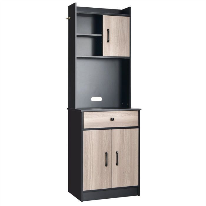 Buffet de cuisine - HELLOSHOP26 - 60 x 40 x 180 cm - 3 tiroirs - Noir - MDF et bois durable Buffet de cuisine - HELLOSHOP26 - 60 x 40 x 180 cm - 3 tiroirs - Noir - MDF et bois durable