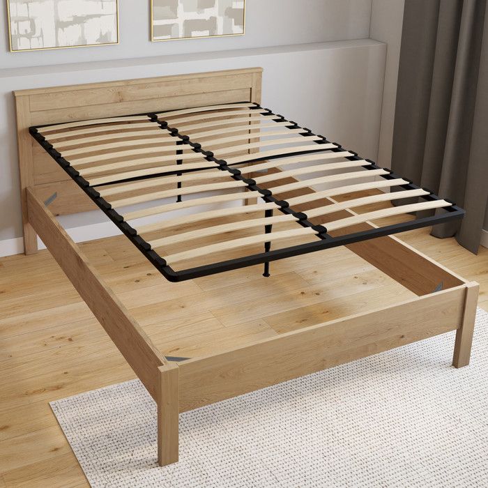 IDMARKET Sommier cadre métal à lattes fixe 140 x 190 cm