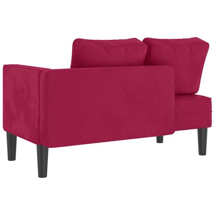(SOLDES Février)Chaise longue confort(1 PLACES) - Meuble de salon Max. charge 110 kg moderne - avec coussins rouge bordeaux velours