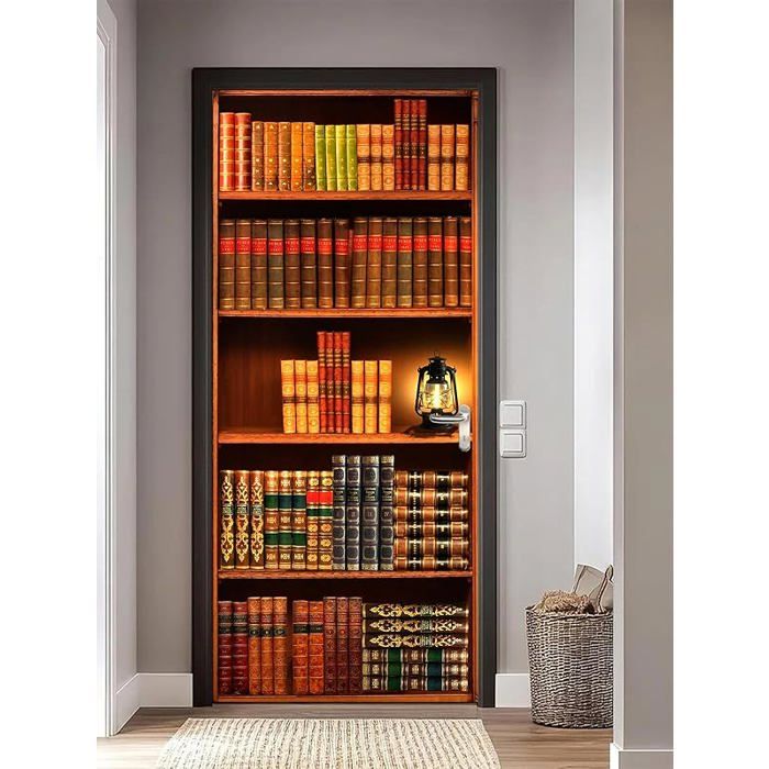 3D étagères Vintage Autocollant Porte Affiche pour Cuisine Chambre Salle de Bain Auto-adhésif Amovible Murale 77x200cm Mt5254a