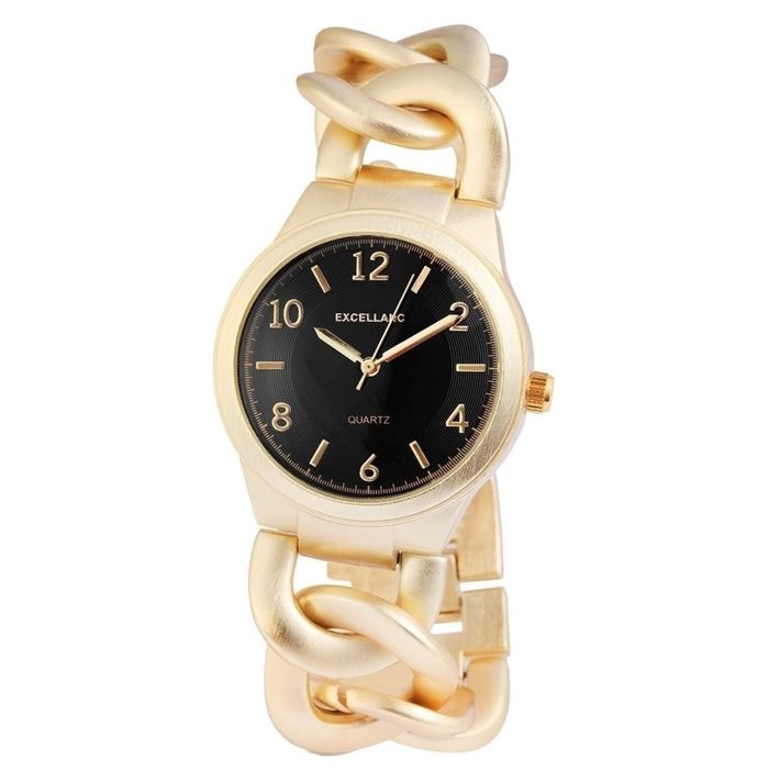 Montre - EXCELLANC - Ligne signature - Doré - Cadran noir - 38 mm
