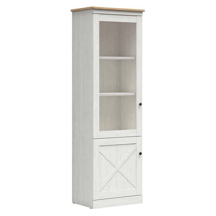 Vitrine 2 portes Petits-meubles - Victoria - 63 x 43 x 201cm - Blanc et Bois Vitrine 2 portes Petits-meubles - Victoria - 63 x 43 x 201cm - Blanc et Bois