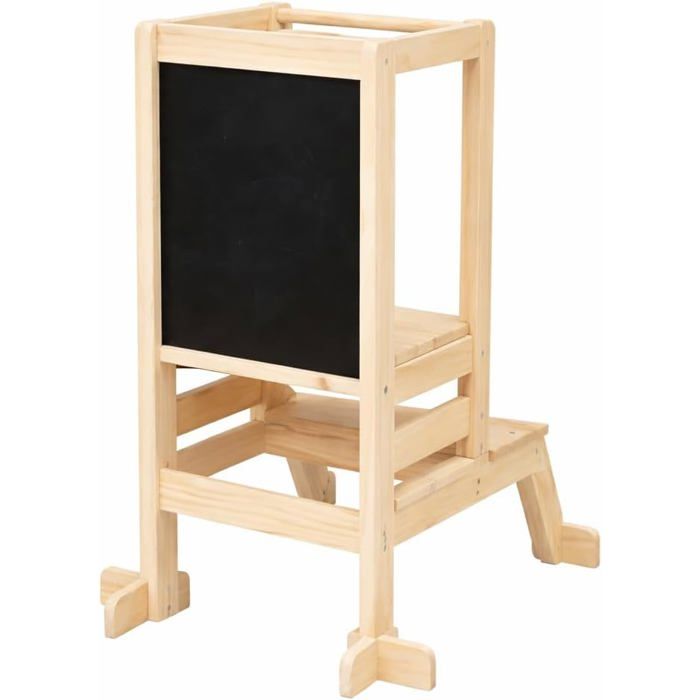 Tour dapprentissage et dobservation 2 en 1 en Bois avec Ardoise Marchepied Montessori pour Enfants 51x90 cm
