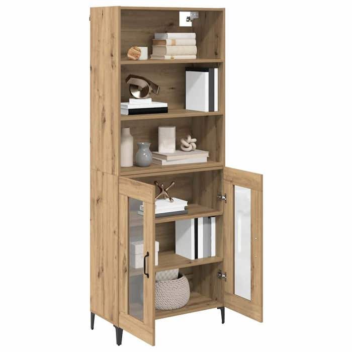 Vaisselier de cuisine - Marron - Haut Armoire - SWEETY - avec rangement - Chêne artisanal - 695x34x180cm LH7737107