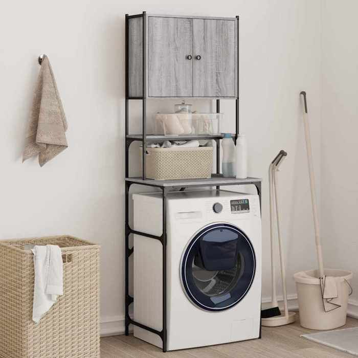 Joli & Fonctionnel - Armoire de machine à laver - Etagères Réglable - sonoma gris 68x485x194 cm kda3371314