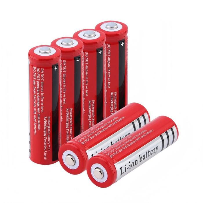 Piles rechargeable 6pcs 18650 5800mah - Gossfen - lithium-ion haute qualité facile à utiliser longue durée pour jouets/télécommand