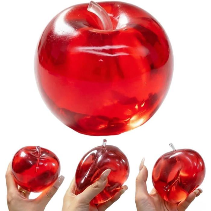 1pc Squishy Pomme Jouet Anti-Stress Pomme Pomme Écrasante Anti-Stress en Gel Squishy Transparent Soulagement du Stress Fidget Toy