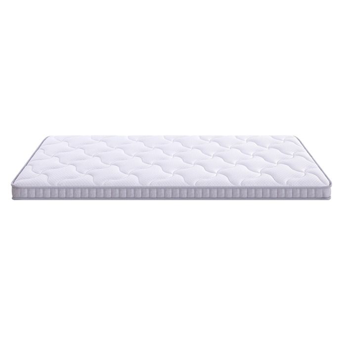 WOVREO matelas ressorts ensachés 7 zones 140 x 190 x 10 cm mémoire de forme H3 respirant blanc