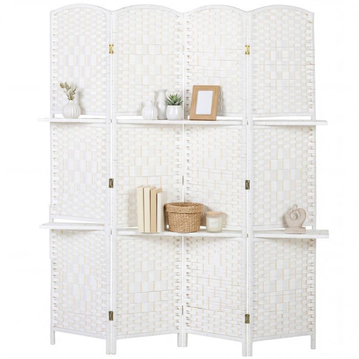 Paravent séparateur de pièce pliable à 4 panneaux modulable robuste 160 x 1.6 x 170 cm