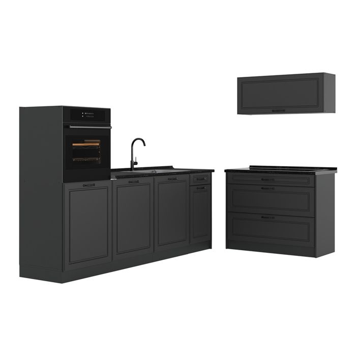 Cuisine R-Line 220cm plan de travail Anthracite Anthracite campagne/Anthracite Vicco 68114