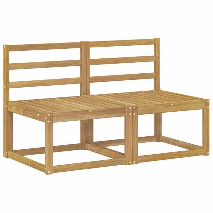 Meuble Extérieur Jolie-desgin 2 Pièce Sofa de milieu extérieur Bois dAcacia Massif Blanc_8373