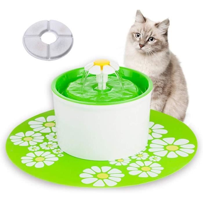 Comparer les prix de 1.6L Fontaine à Eau pour Chat Chien, Distributeur Eau Arrêt Auto avec Filtre Remplaçable, Silencieuse, avec Tapis en Silicone