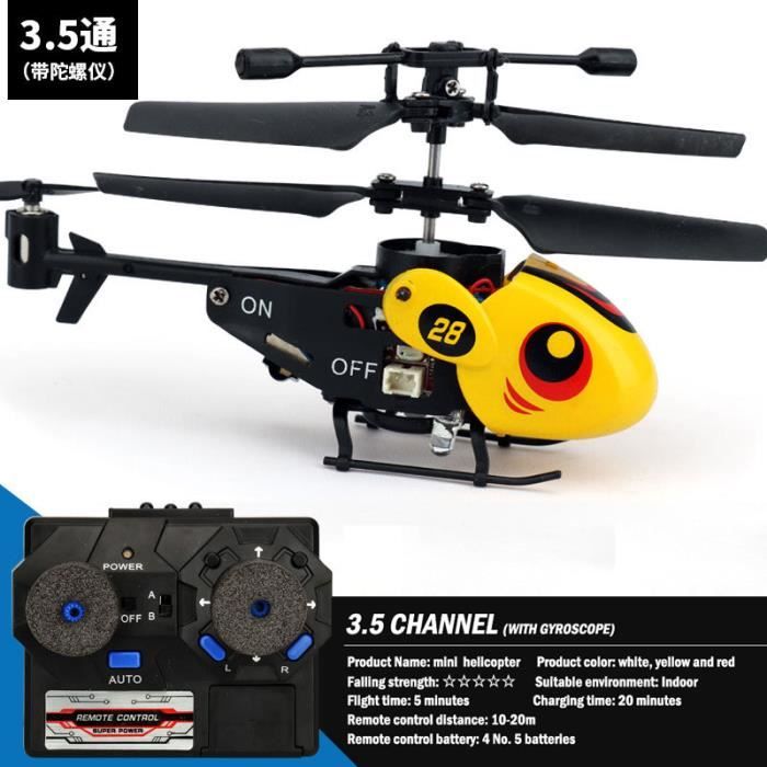 Avion / Hélicoptère Radiocommandé 2,4 GHz - 3,5 Canaux Avec Gyroscope - Taille 85 Cm - Autonomie ~12 Min - Pour Adolescents Et Adultes - Avec LED