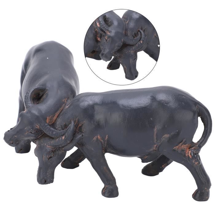 Statue De Taureau Bleu-Orange En Résine - Figurine Minimaliste Pour Décoration Intérieure, Bureau Ou Bibliothèque