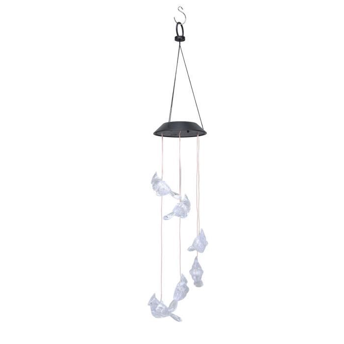Carillon Solaire à LED Changeant De Couleur - 75 Cm, Alimentation Solaire - Pour Jardin, Terrasse, Décoration Extérieure