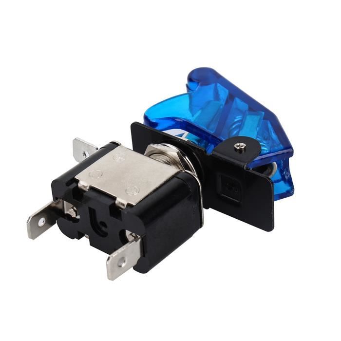 Interrupteur étanche Keenso 19mm - LED Bleu - 12-24V Auto-bloquant Acier Inoxydable - Pour Voiture & Projets DIY - 8