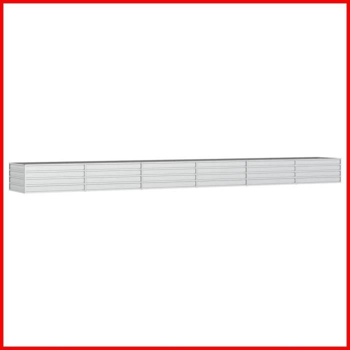Lit surélevé de jardin - ASHATA - BK316903 - Acier galvanisé - Grande quantité de sol - Rectangulaire