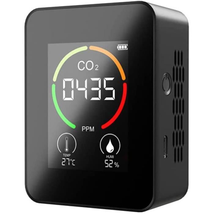 CO2 Détecteur, Moniteur Dioxyde Carbone CO2, Ecran LED, Moniteur Qualité L'air Température et Humidité pour la Maison, le Burea A292