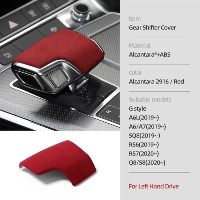 2916 Style G LHD - Alcantara-Autocollant de couverture de pommeau de levier  de vitesse de voiture, Accessoire