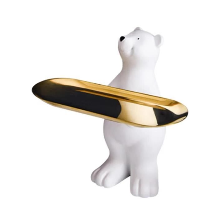 Statue Hippopotame En Résine - Support Décoratif Pour Bijoux Ou Bonbons - 30x16x22 Cm