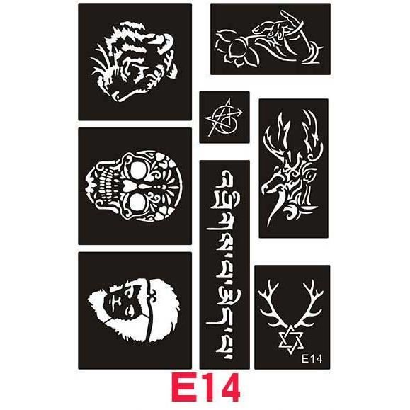 Kit De 40 Pochoirs Tatouages Paillettes + 10 Couleurs - Pour Enfants, Animaux Et Nature