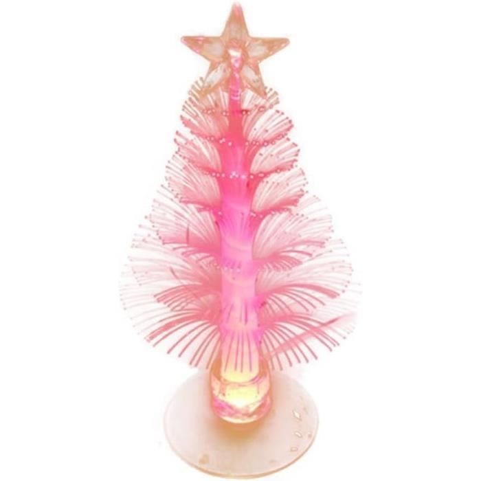 Mini Sapin De Noël À Led, Arbre De Noël Avec Led Changement De Couleur En Fibre Optique Sapin De