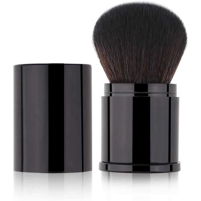 Pinceau Maquillage Professionnel Kabuki Plat - Poils Synthétiques Doux, Noir - Marque Pollié, Neuf Sous Emballage