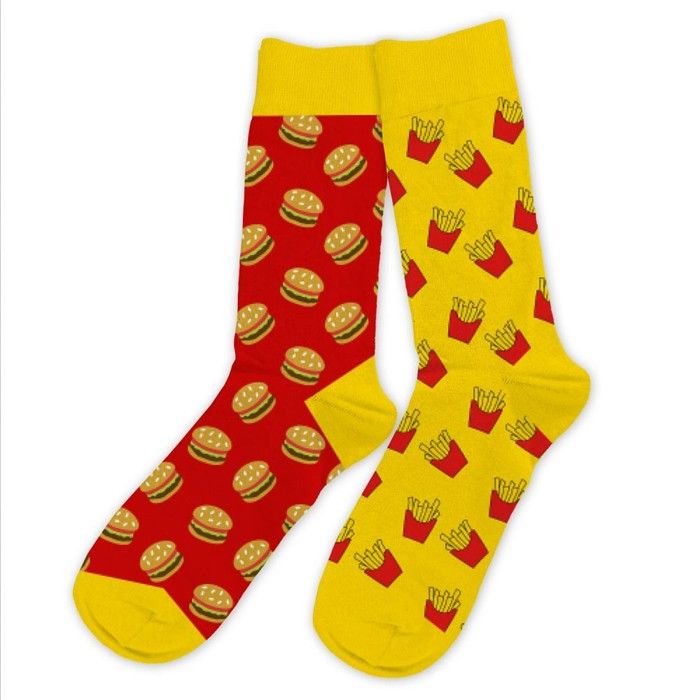 Chaussettes - BURGER FRITE - Homme - Multicolore - Taille unique 39-45 - Lavable à 30°C Chaussettes - BURGER FRITE - Homme - Multicolore - Taille unique 39-45 - Lavable à 30°C