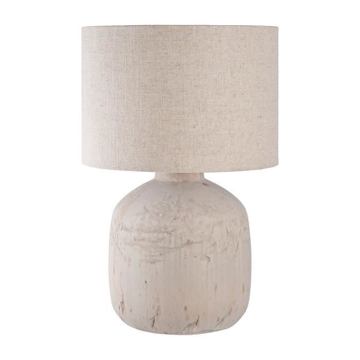 Lampe de Table - House Collection - Erika - Tissu - Brun Clair - Design Contemporain